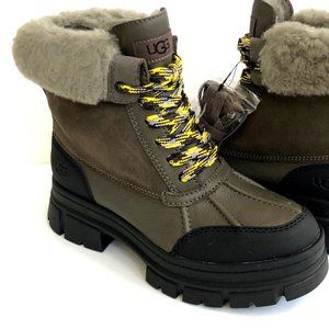 NIB UGG ASHTON WOMEN'S WATERPROOF WINTER SLATE‎ BLACK ANKLE BOOTS